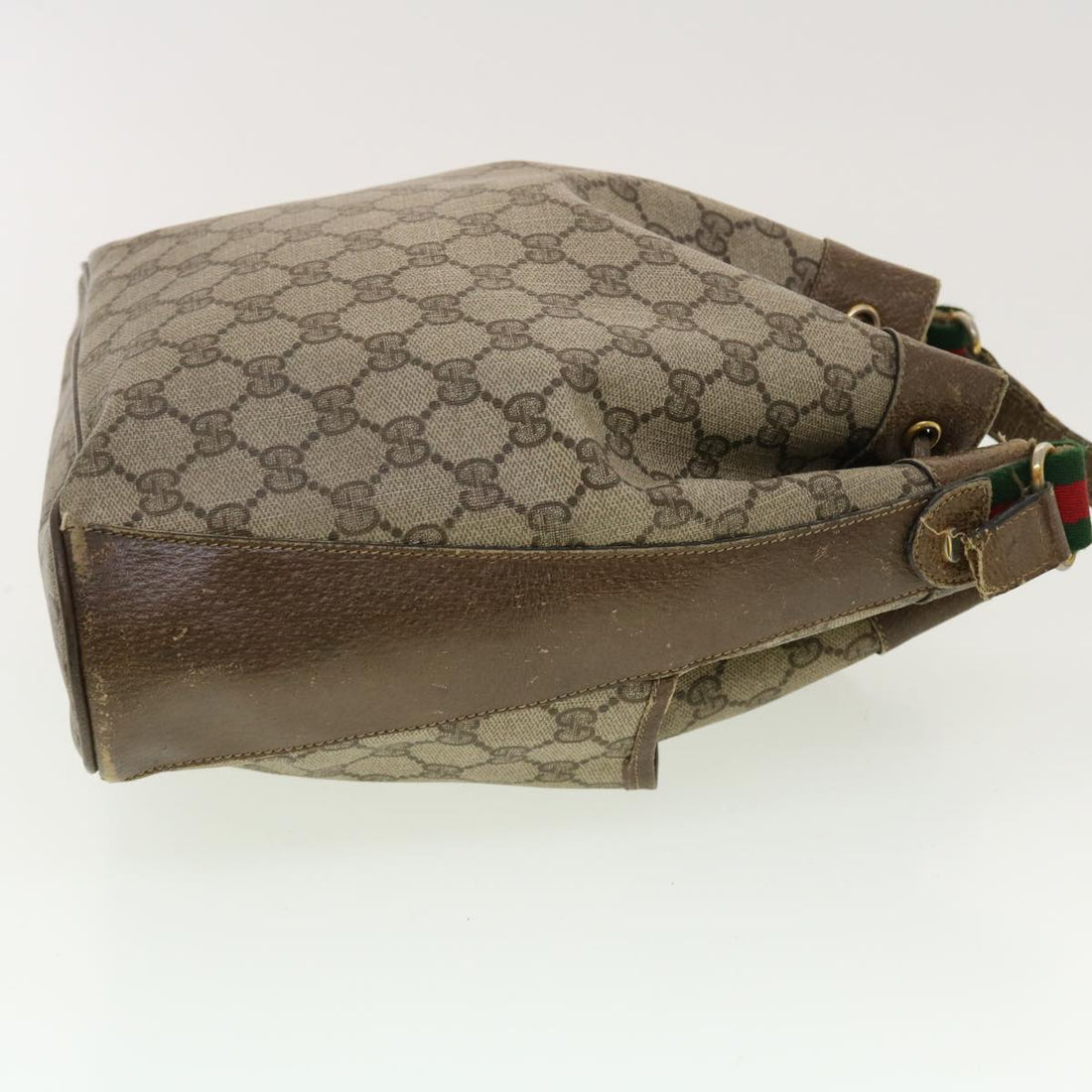 GUCCI GG Canvas Web Sherry Line Shoulder Bag Beige Red 41.02.033 yk7043B
