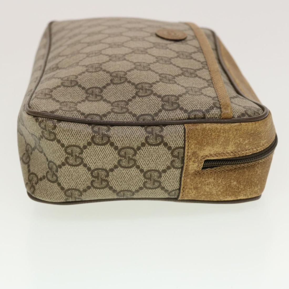 GUCCI GG Canvas Clutch Bag PVC Leather Beige 89.01.044 yk7129