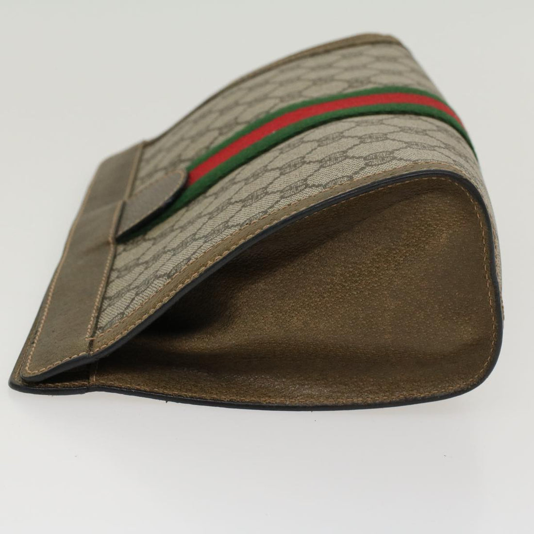 GUCCI GG Canvas Web Sherry Line Clutch Bag Beige Red Green yk7165