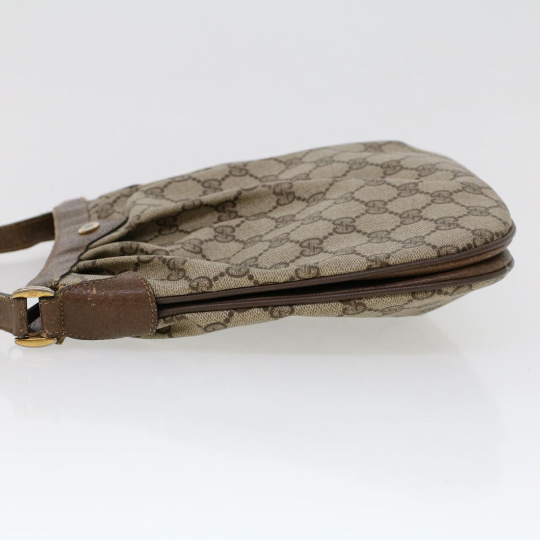 GUCCI GG Canvas Shoulder Bag PVC Leather Beige yk7340