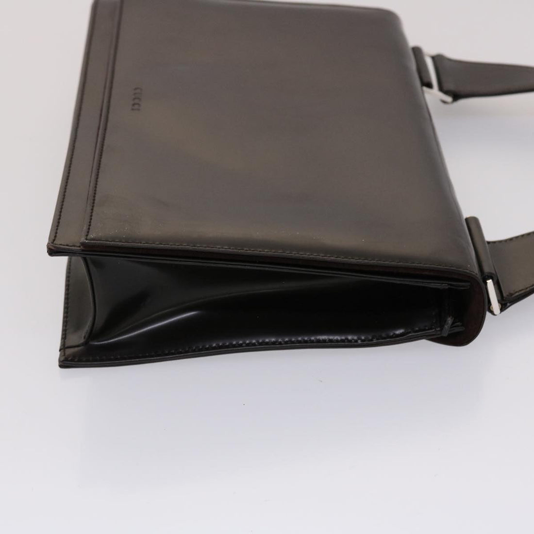 GUCCI Shoulder Bag Patent leather Brown yk7420