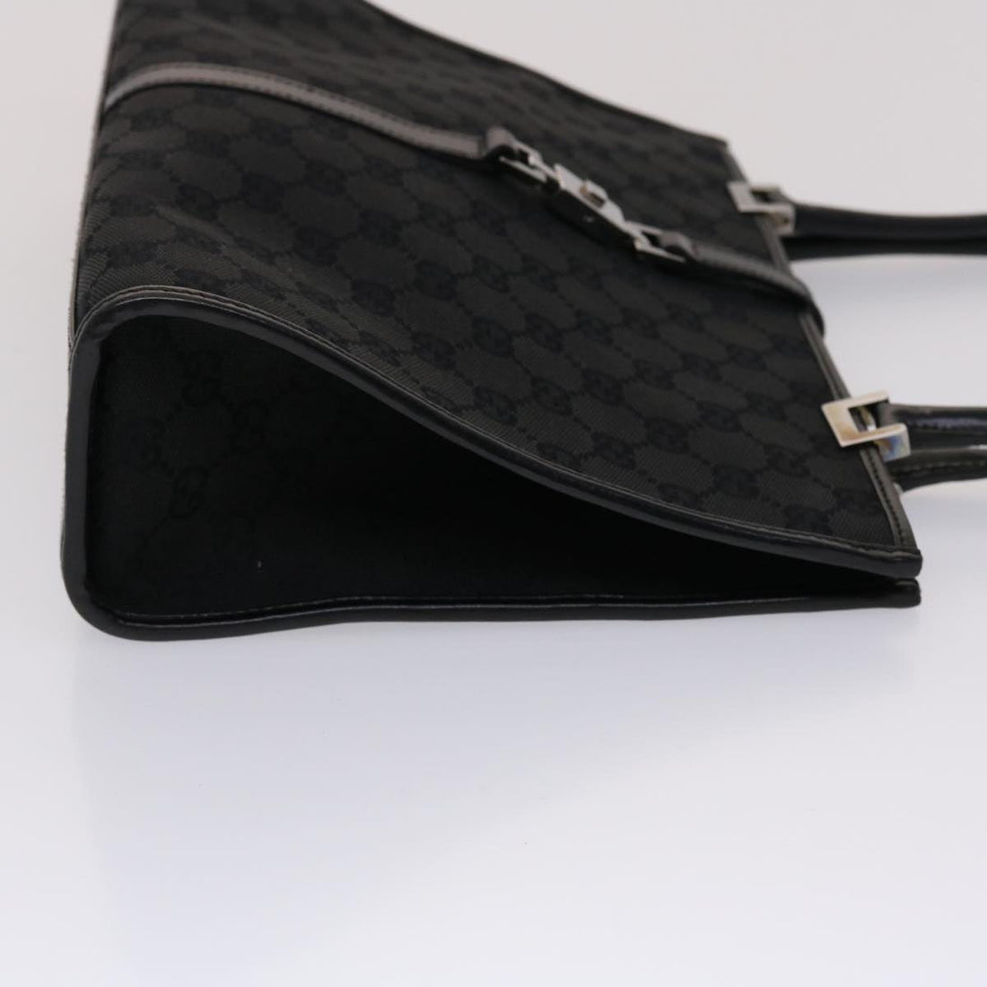 GUCCI GG Canvas Jackie Shoulder Bag Leather Black 01731/002122 yk7482