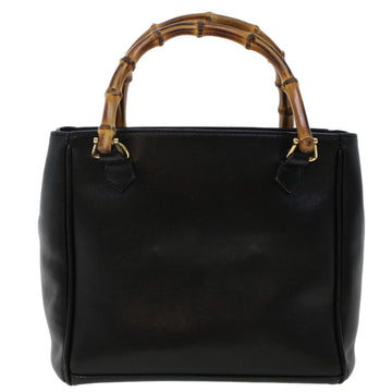 GUCCI Bamboo Hand Bag Leather 2way Black 000.2122.0316 yk7567B