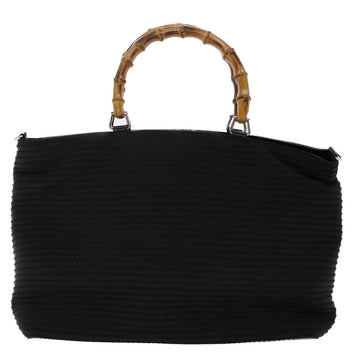 GUCCI Bamboo Hand Bag Canvas 2way Black 002.2058.0439.5 yk7571B