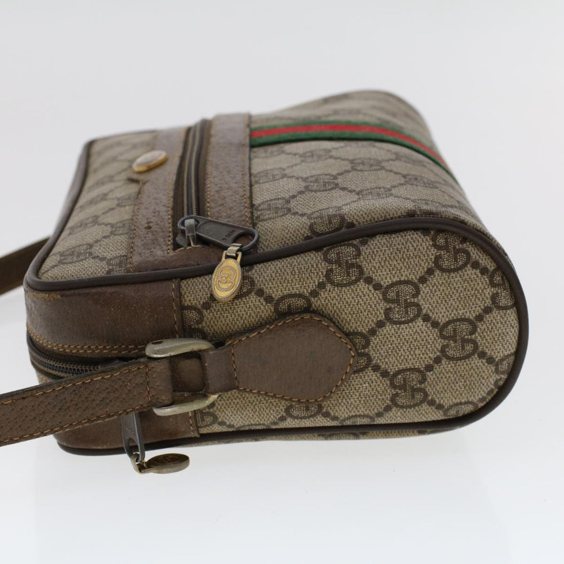 GUCCI GG Canvas Web Sherry Line Shoulder Bag Beige Red 904.02.004 yk7603