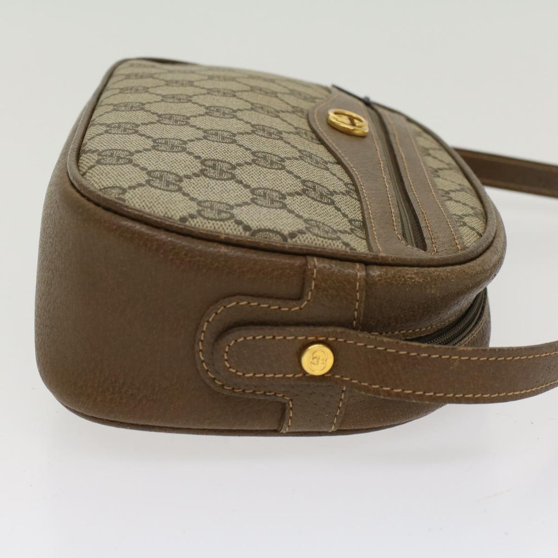 GUCCI GG Canvas Shoulder Bag PVC Leather Beige 001-067-1283 yk7622