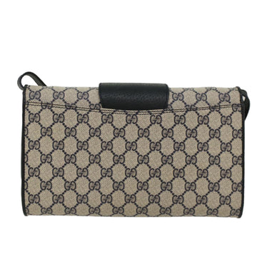 GUCCI GG Canvas Shoulder Bag PVC Leather Gray Navy 904.02.050 yk7727