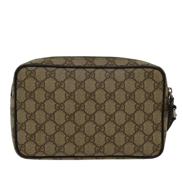 GUCCI GG Canvas Clutch Bag PVC Leather Beige 73956 yk7760