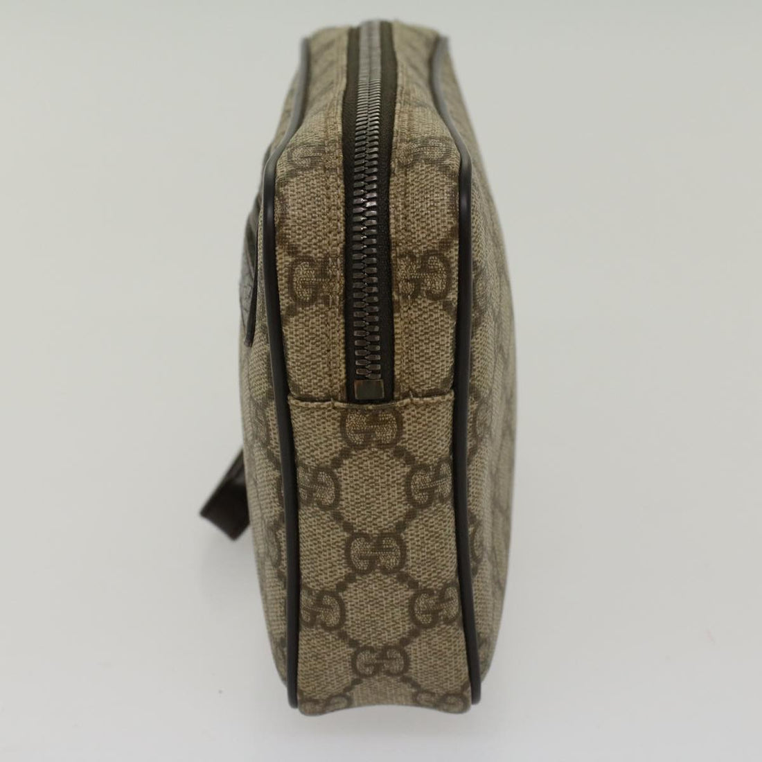 GUCCI GG Canvas Clutch Bag PVC Leather Beige 73956 yk7760