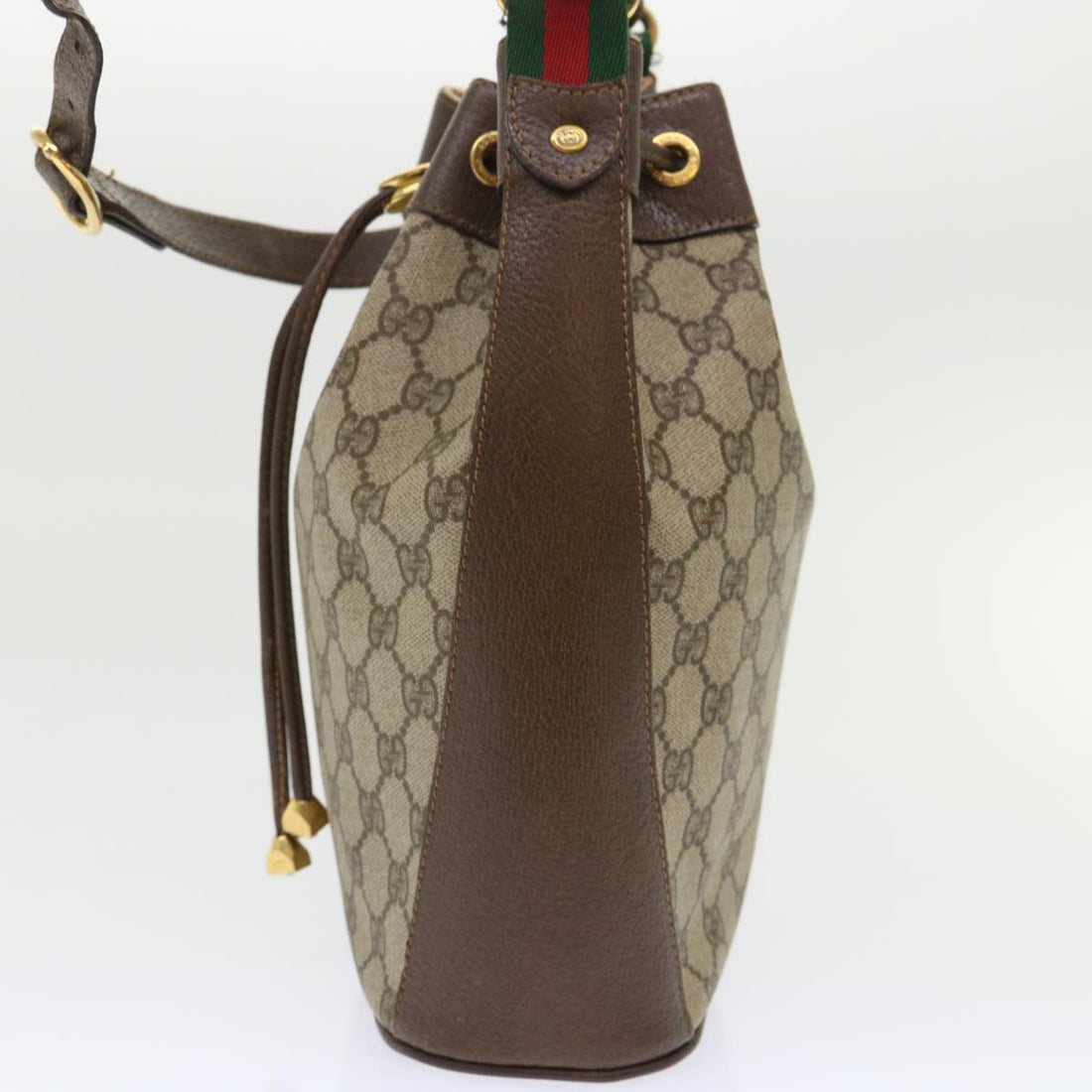 GUCCI GG Canvas Web Sherry Line Shoulder Bag Beige Red 164.02.034 yk7777