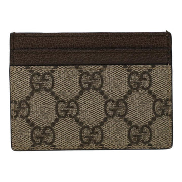 GUCCI GG Marmont Web Sherry Line Ofidia Card Case PVC Leather Beige yk7870