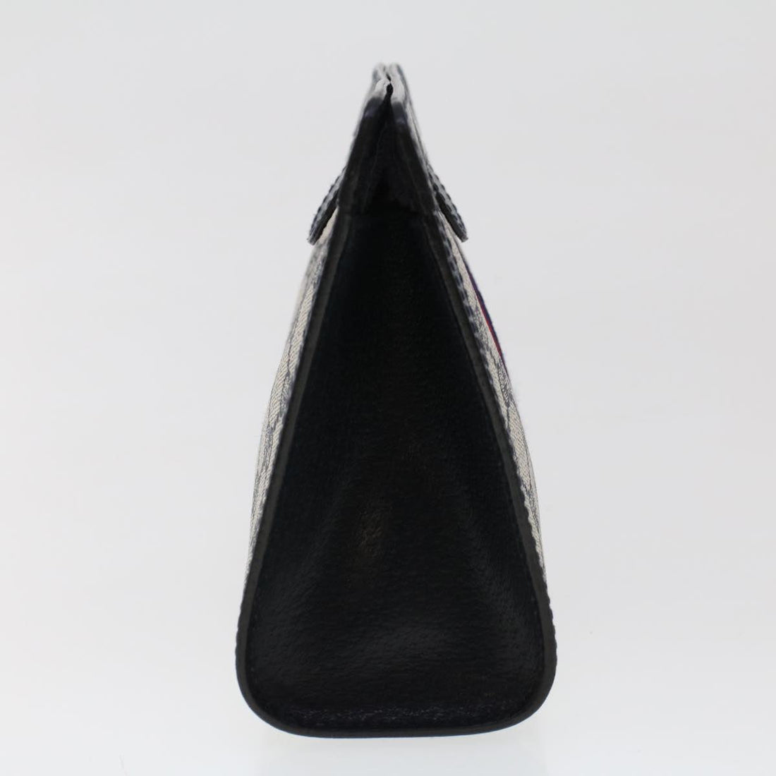 GUCCI GG Canvas Sherry Line Clutch Bag PVC Leather Navy Red yk7884