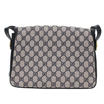 GUCCI GG Canvas Shoulder Bag PVC Leather Navy yk7925