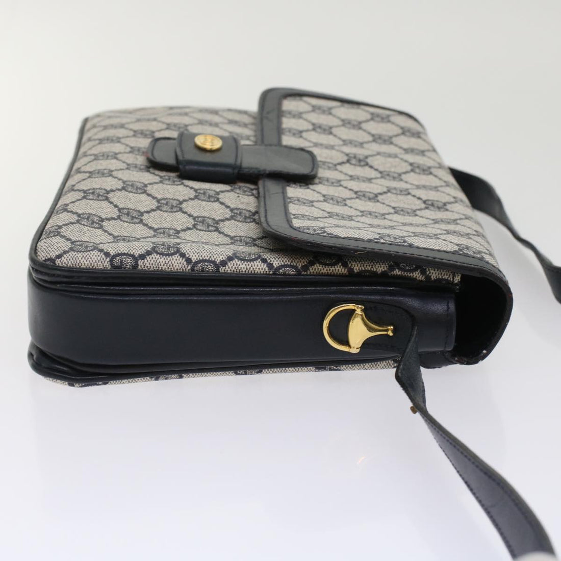 GUCCI GG Canvas Shoulder Bag PVC Leather Navy yk7925
