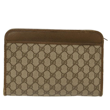 GUCCI GG Canvas Clutch Bag PVC Leather Beige yk7935B