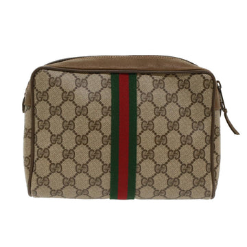 GUCCI GG Canvas Web Sherry Line Clutch Bag Beige Red Green 39.01.012 yk7950