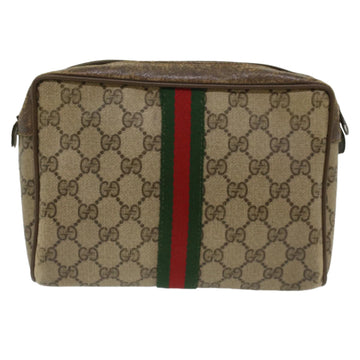 GUCCI GG Canvas Web Sherry Line Clutch Bag Beige Red Green 56.01.012 yk8055