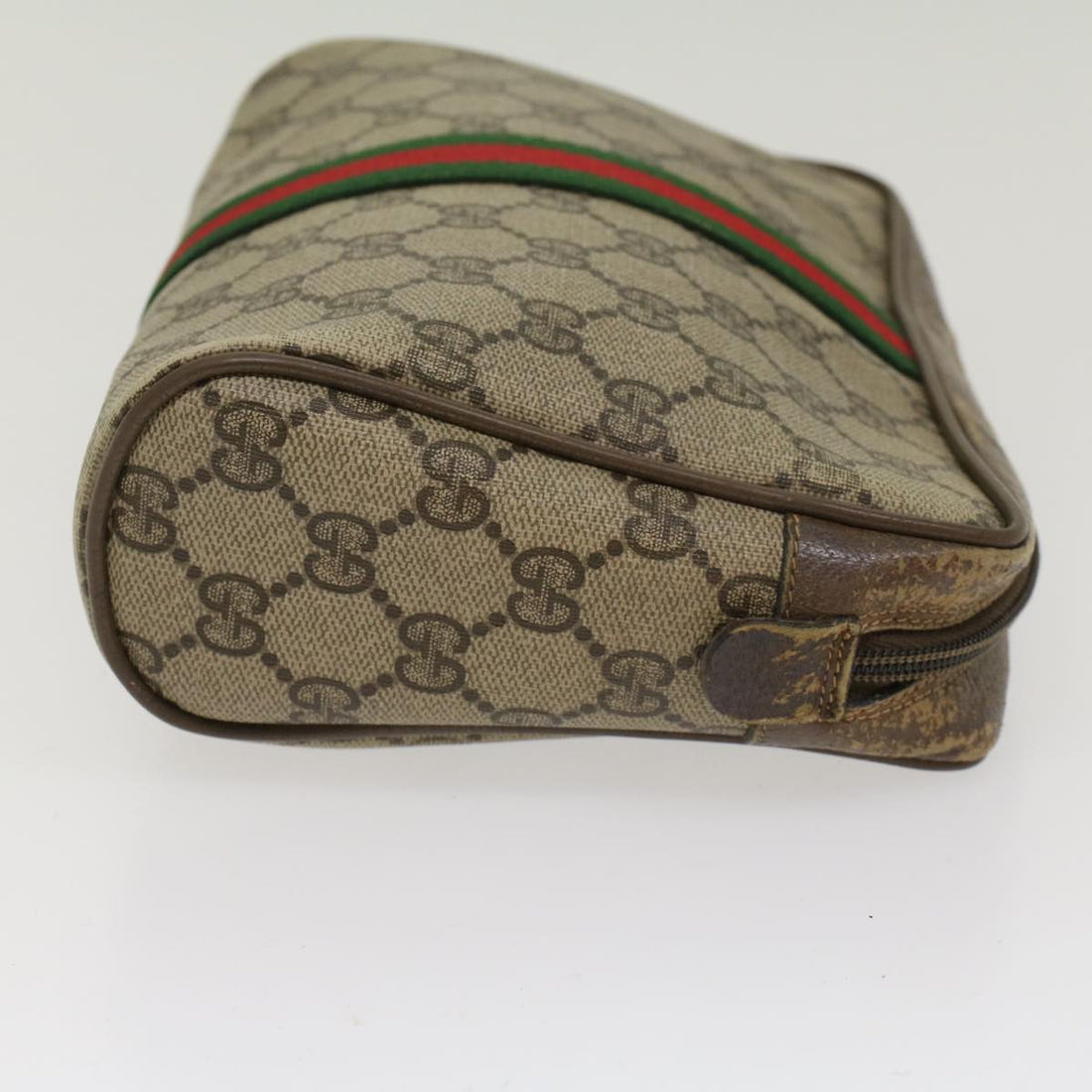 GUCCI GG Canvas Web Sherry Line Clutch Bag Beige Red Green 56.01.012 yk8055