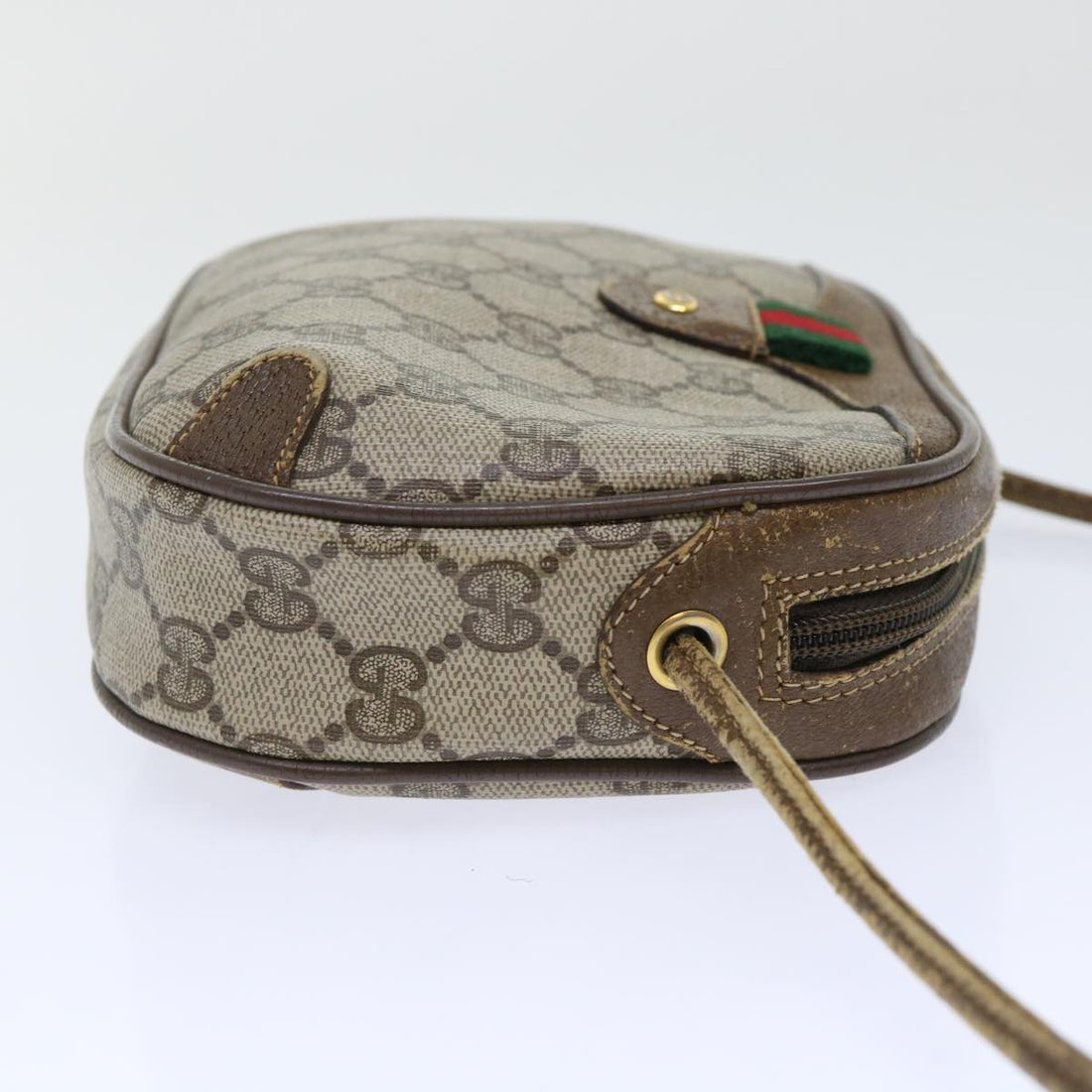 GUCCI GG Canvas Web Sherry Line Shoulder Bag Beige Red 89.02.066 yk8057