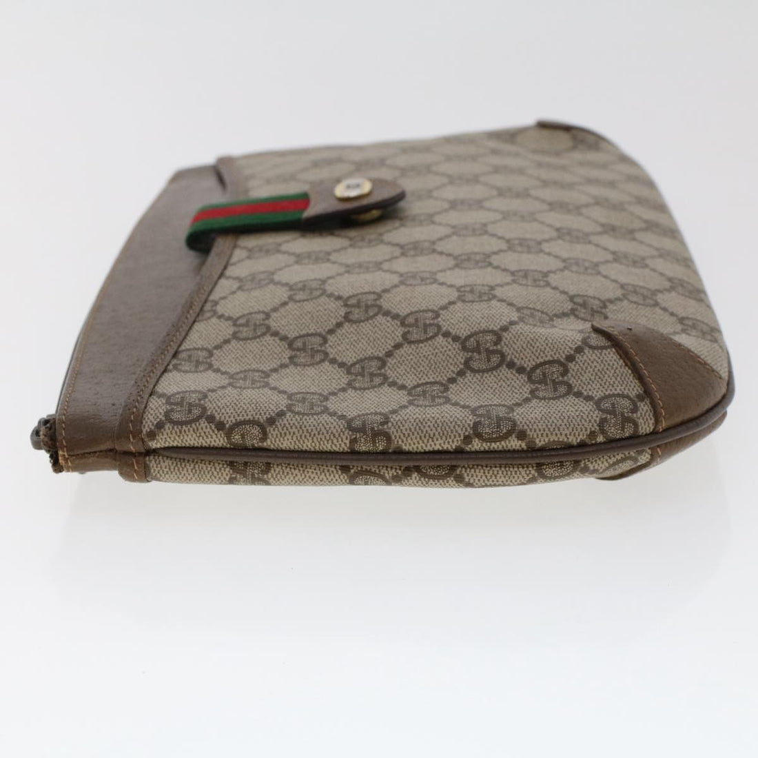GUCCI GG Canvas Web Sherry Line Shoulder Bag Green Beige 904.02.026 yk8058