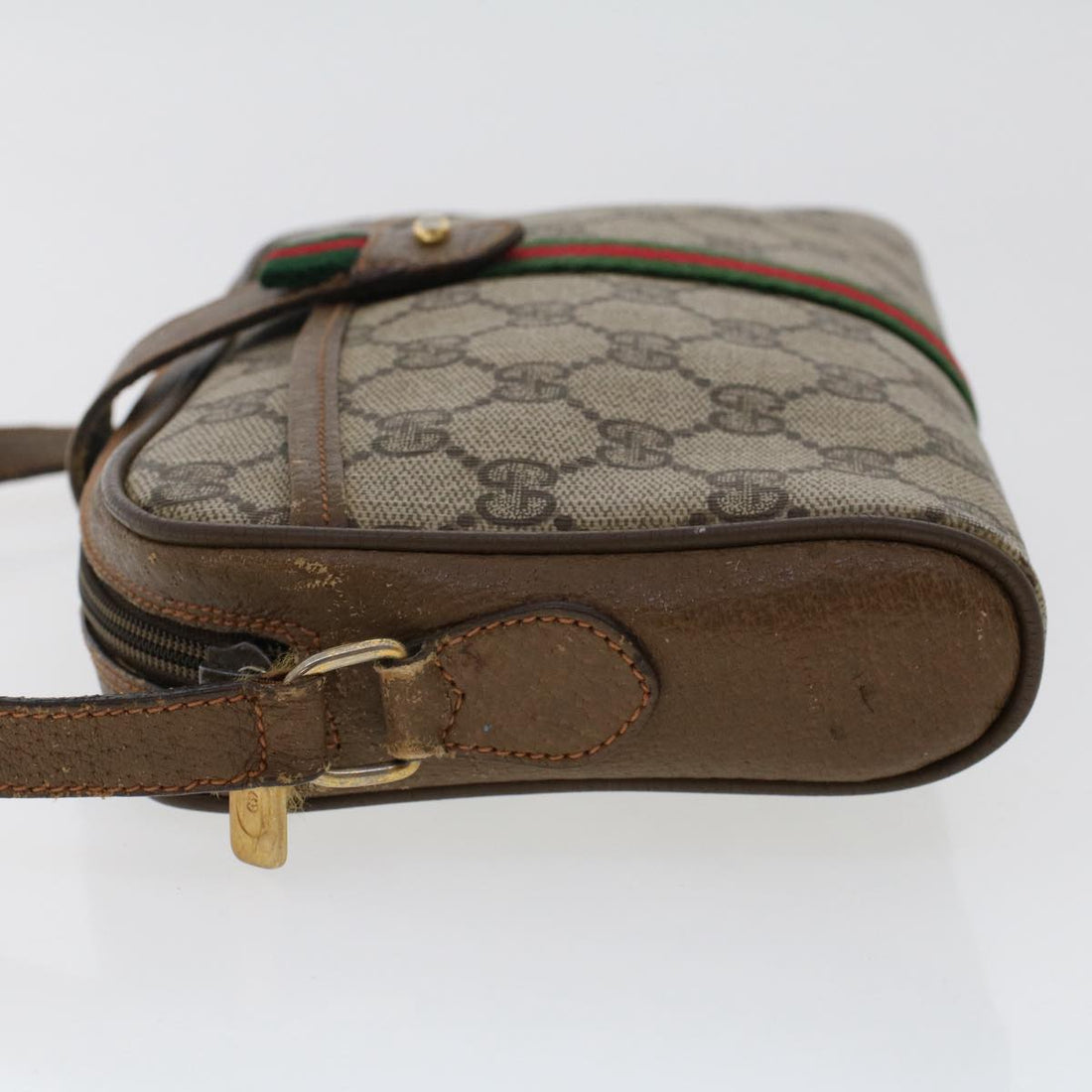 GUCCI GG Canvas Web Sherry Line Shoulder Bag Beige Red 89.02.055 yk8060
