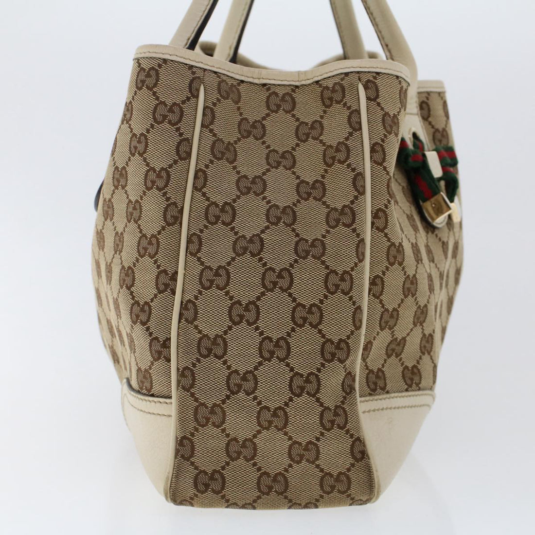 GUCCI GG Canvas Web Sherry Line Shoulder Bag Beige Red Green 163805 yk8074
