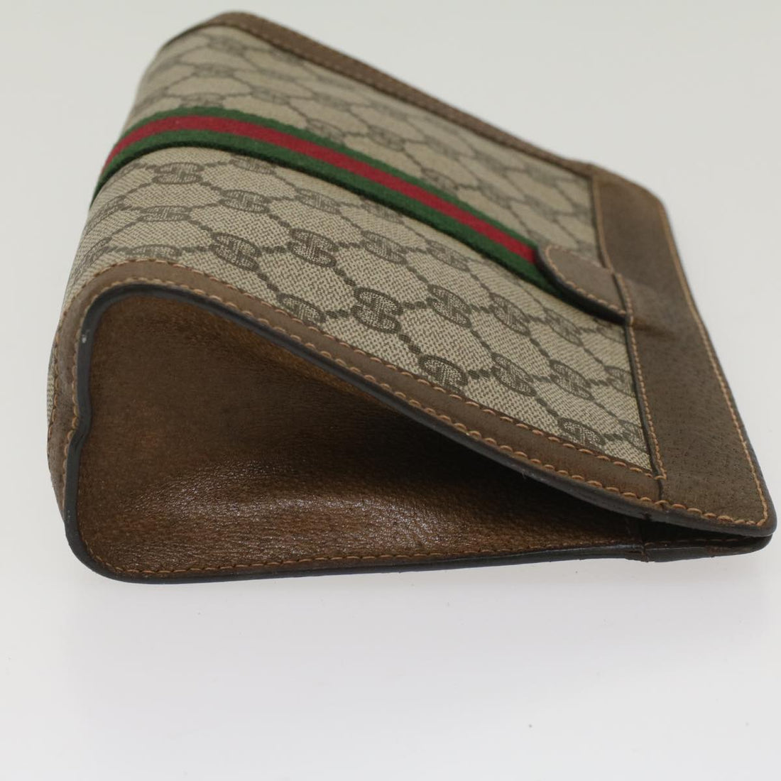 GUCCI GG Canvas Web Sherry Line Clutch Bag Beige Red 37.014.2125 yk8078