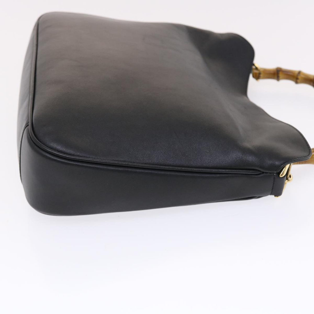 GUCCI Bamboo Shoulder Bag Leather 2way Black yk8104B