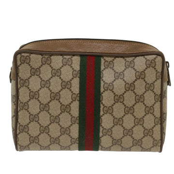 GUCCI GG Canvas Web Sherry Line Clutch Bag Beige Red Green 89.01.012 yk8156