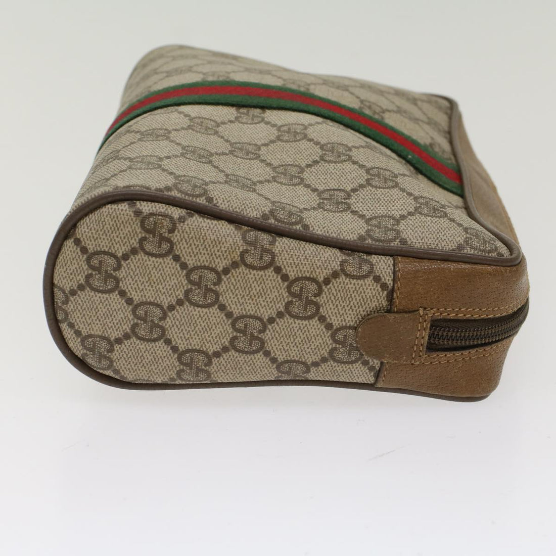 GUCCI GG Canvas Web Sherry Line Clutch Bag Beige Red Green 89.01.012 yk8156