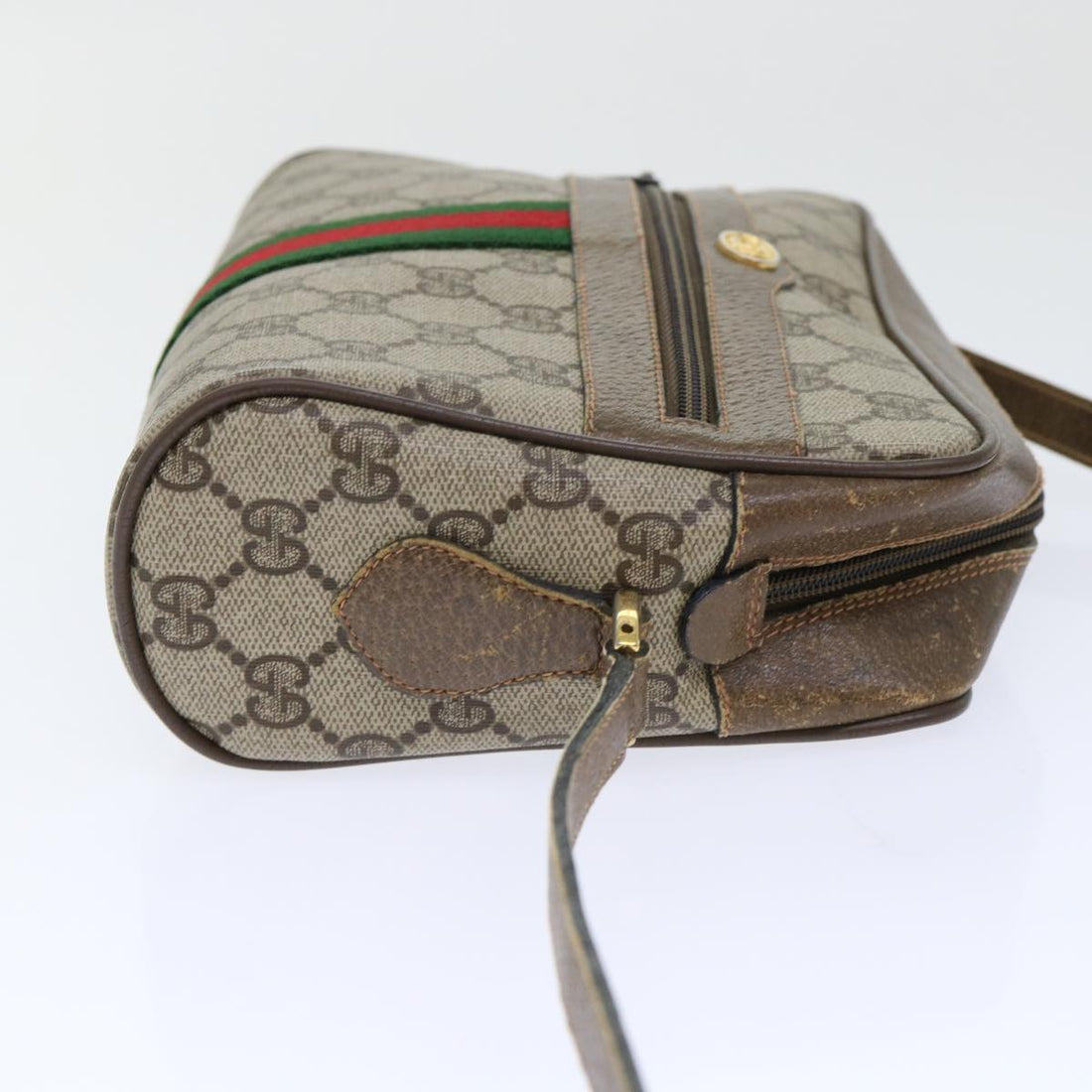 GUCCI GG Canvas Web Sherry Line Shoulder Bag Beige Red 68.02.004 yk8165
