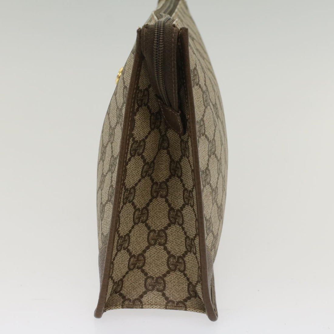 GUCCI GG Canvas Clutch Bag PVC Leather Beige 97.01.029 yk8180