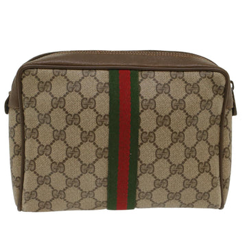 GUCCI GG Canvas Web Sherry Line Clutch Bag Beige Red Green 89.01.012 yk8202
