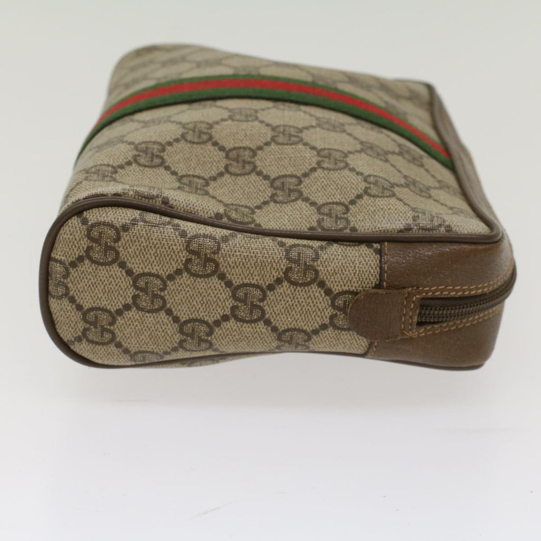 GUCCI GG Canvas Web Sherry Line Clutch Bag Beige Red Green 89.01.012 yk8202