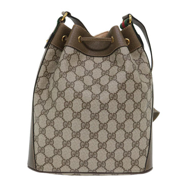GUCCI GG Canvas Web Sherry Line Shoulder Bag Beige Green 41.02.034 yk8237