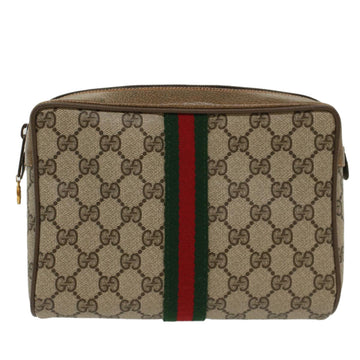 GUCCI GG Canvas Web Sherry Line Clutch Bag Beige Red Green 56.01.012 yk8241