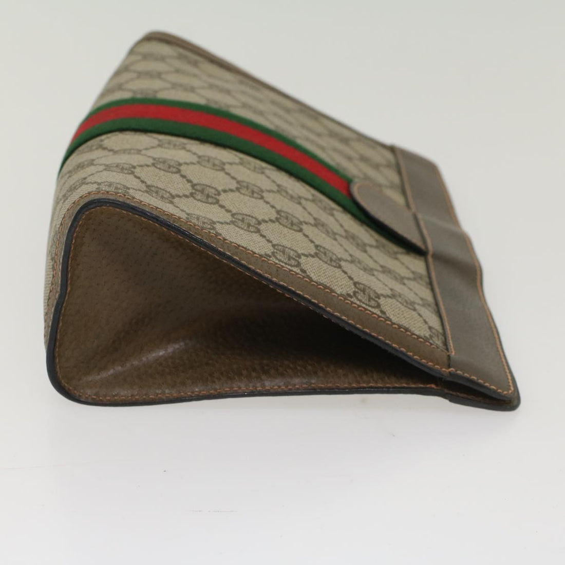 GUCCI GG Canvas Web Sherry Line Clutch Bag Beige Red Green 89.01.002 yk8254