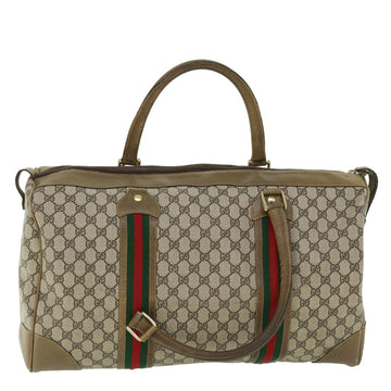 GUCCI GG Canvas Web Sherry Line Boston Bag Red Beige Green yk8255