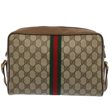 GUCCI GG Canvas Web Sherry Line Shoulder Bag Beige Red 56.02.005 yk8261