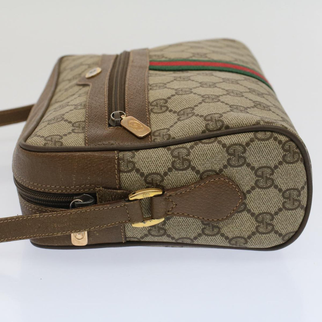 GUCCI GG Canvas Web Sherry Line Shoulder Bag Beige Red 56.02.005 yk8261