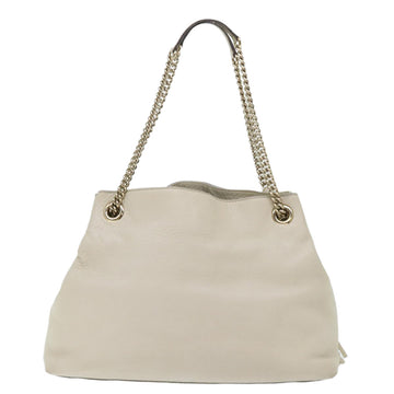 GUCCI Soho Chain Shoulder Bag Leather White 308982 yk8266