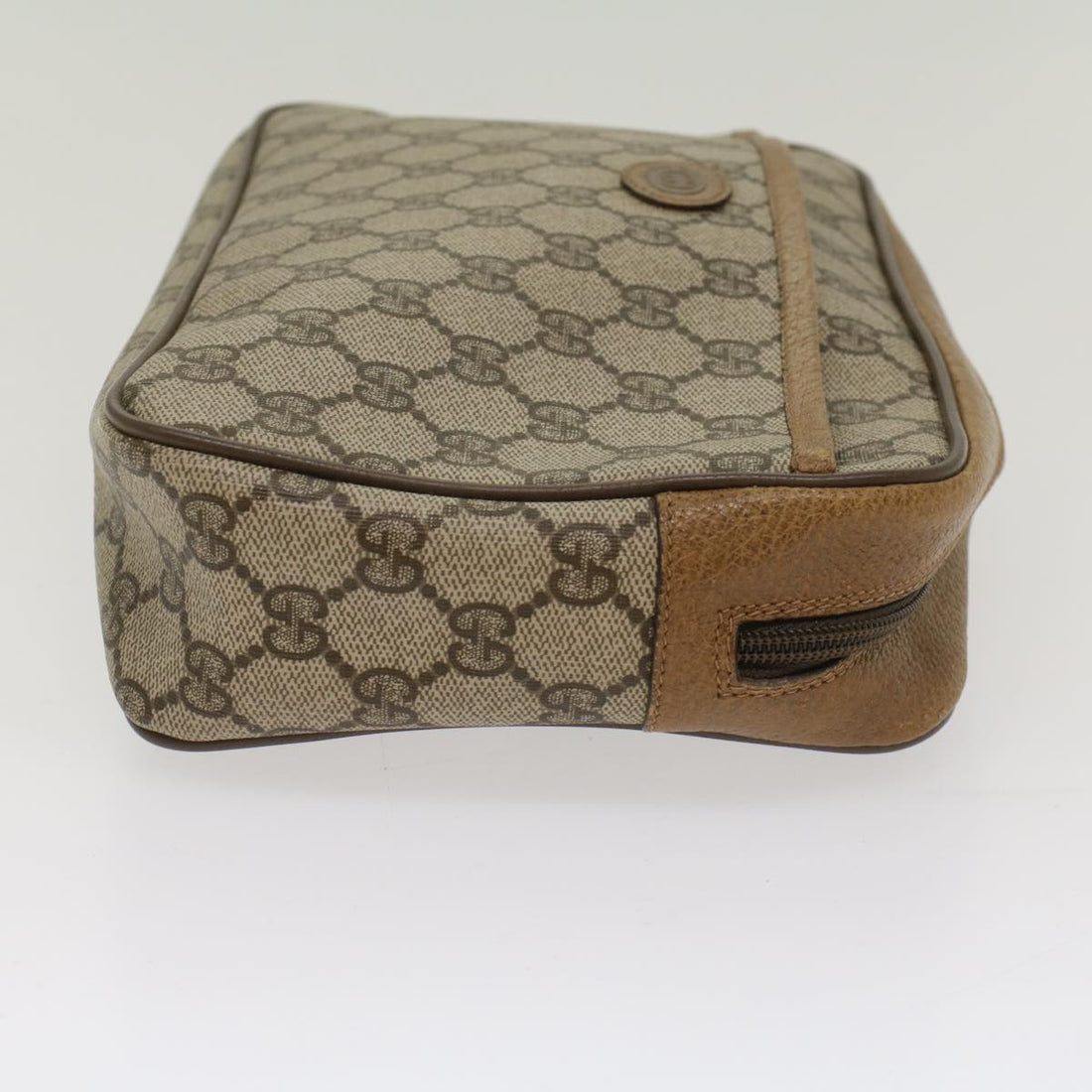 GUCCI GG Canvas Clutch Bag PVC Leather Beige 89.01.044 yk8269