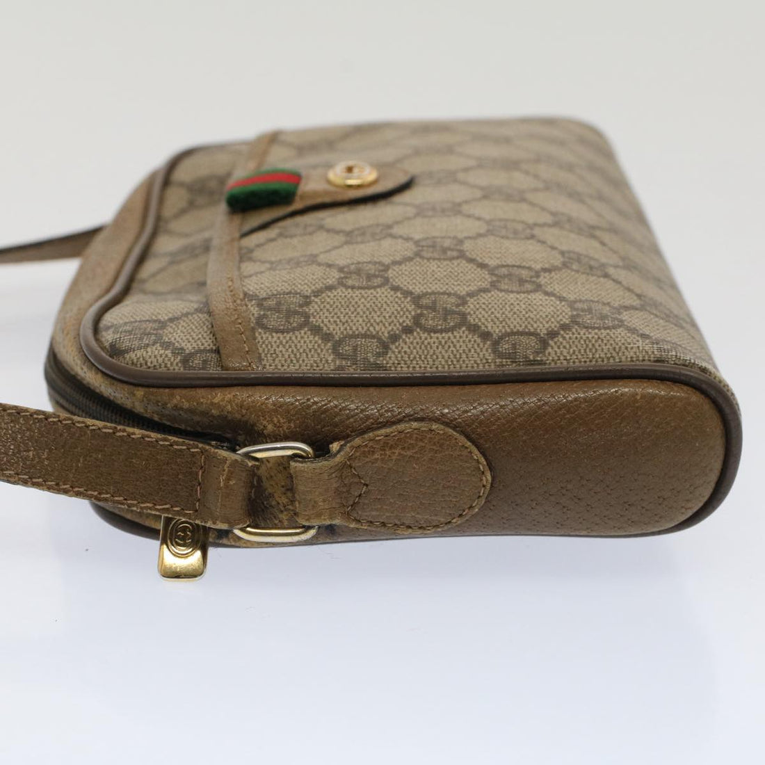 GUCCI GG Canvas Web Sherry Line Shoulder Bag Beige Red 116.02.089 yk8283