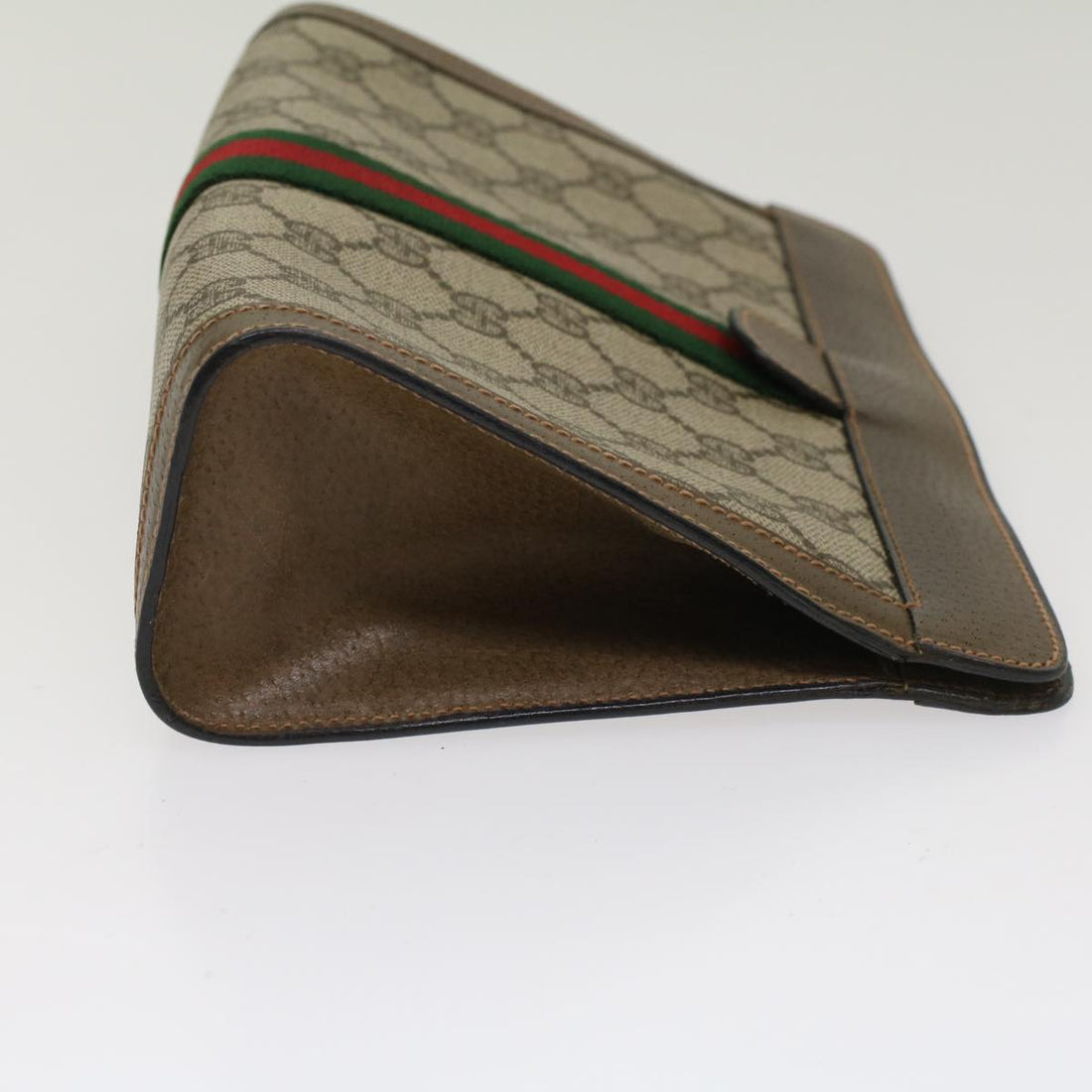 GUCCI GG Canvas Web Sherry Line Clutch Bag Beige Red Green 89.01.001 yk8285