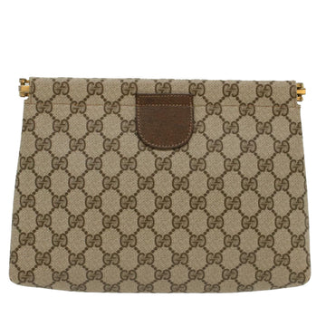GUCCI GG Canvas Clutch Bag PVC Leather Beige 67-039-5229 yk8304