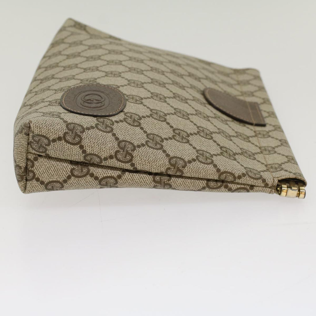 GUCCI GG Canvas Clutch Bag PVC Leather Beige 67-039-5229 yk8304