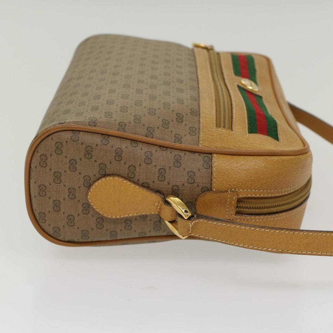 GUCCI Micro GG Canvas Web Sherry Line Shoulder Bag Beige 56.02.088 yk8307