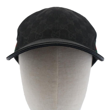 GUCCI GG Canvas Web Sherry Line Cap XL Black Red Green 200035 yk8309