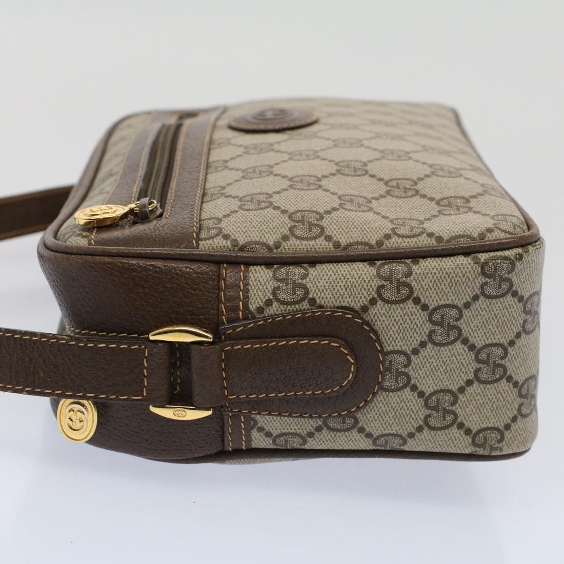 GUCCI GG Canvas Shoulder Bag PVC Leather Beige 001.56.0942 yk8312