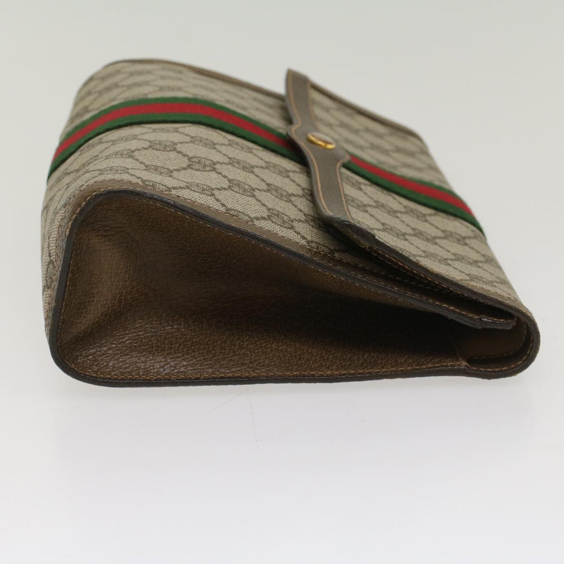 GUCCI GG Canvas Web Sherry Line Clutch Bag Beige Red 67.014.3087 yk8319